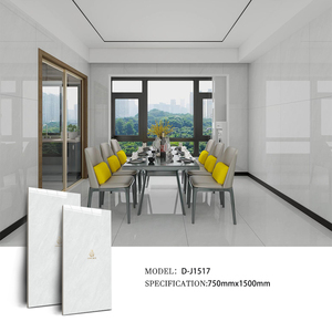 กระเบื้องหินอ่อนสีขาวเงาขนาด 750*1500 มม. สำหรับปูพื้นและผนังภายในบ้าน ห้องนั่งเล่น ขายส่งจากโรงงาน - Product Image 3