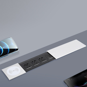 Cache-prise coulissant industriel personnalisé avec panneau de prises intégré, <span class=keywords><strong>multiprise</strong></span> USB dissimulée 3 prises, chargeur sans fil IP44 - Product Image 1