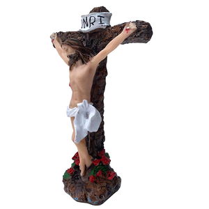 2025 resina crucifijo de pie resina religiosa Jesús estatuilla Iglesia decoración Cruz - Product Image 3