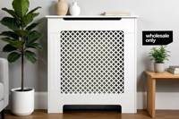 Meuble de radiateur et cache-radiateur en MDF blanc peint au design moderne |   Meubles de salon de petite taille, qualité supérieure, best-seller au Royaume-Uni, MOQ 20