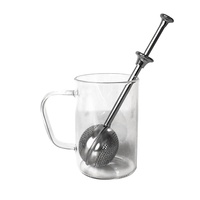 Infuseur à thé en acier inoxydable réutilisable et écologique avec poignée de diffuseur pour le filtrage du thé, du café et des épices.