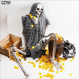 Esqueleto de Calavera de Halloween, Simulación de Cuerpo Humano, Plástico, Decoración para Casa Embrujada, Habitación Secreta, Prisionero, Esqueleto Humano - Product Image 1