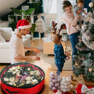 Sac de rangement durable en polyester Oxford 600D pour couronnes de Noël, support de rangement pour couronnes de fêtes - Product Image 6