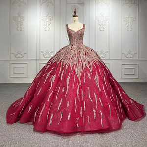 9935 High Quality High Waist Banquet Host Evening Party Dresses <b>Red</b> Formal Gown for Women - Product Image 1