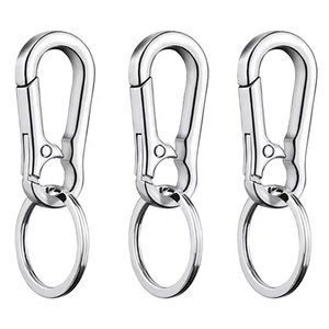 Llavero de metal de lujo para caballero con mosquetón y anilla de 30 mm, elegante llavero plateado con gancho a presión, fabricante chino, venta al por mayor - Product Image 1