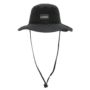 <strong>Custom</strong> Logo Embroidery Patch Cotton Twill Sun <strong>Hats</strong> With Chin Strap Hiking Safari Sporty Blank Printed Waterproof <strong>Bucket</strong> <strong>Hats</strong> - Product Image 1