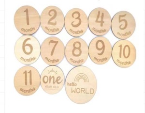 Marqueur de développement mensuel pour bébé avec personnalisation, marqueurs mensuels en <span class=keywords><strong>bois</strong></span> gravés, cadeau de naissance, annonce de naissance et de naissance de nouveau-né - Product Image 5