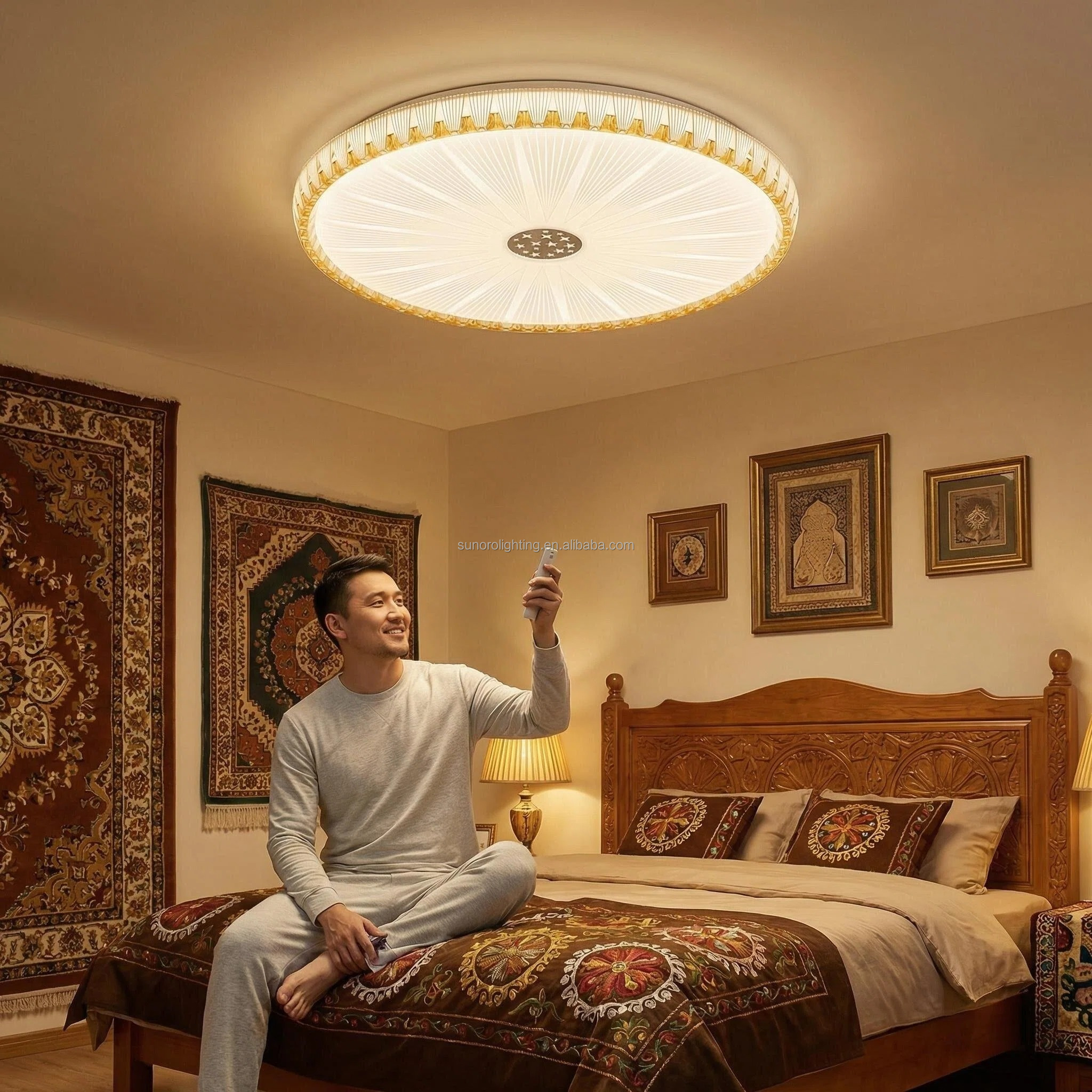 50cm Modern Style LED Metal Acrylic Ceiling Light 120W Ultra Bright Remote Stepless Dimming Flush Mount Lamp Living Room 2026