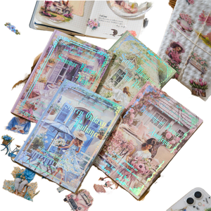 Paquete de 20 Hojas de Pegatinas de Espuma PET, Serie Sueño de Luz Flotante, Tema de Personajes Retro de Chicas, Pegatinas para Libretas - Product Image 1