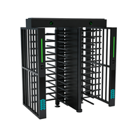 Gerbang Turnstile Pintar dengan Pembaca Kartu IC, Saluran Ganda, Tinggi Penuh, Warna Hitam untuk Pintu Masuk Gym