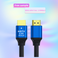 Nouveau matériel 4K60Hz UHD HDMI mâle à mâle coque en aluminium HDTV 2.0 câble HDMI OD7.0mm 19 + 1 Audio vidéo hdmi 4K fils