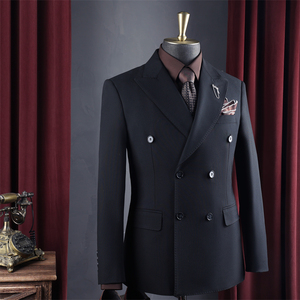 Costume de <span class=keywords><strong>Mariage</strong></span> Homme 3 Pièces Slim Fit Respirant de Haute Qualité Style Italien Double Boutonnage pour Garçons d'Honneur - Product Image 4