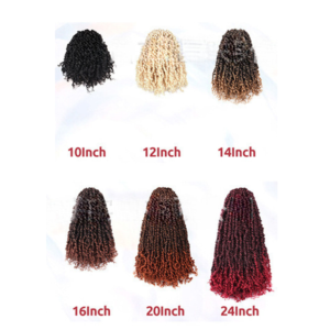 8 pollici pre-looped uncinetto torsione capelli con estremità ricci scatola passione Crochet trecce per donne di colore sintetiche ad alta temperatura - Product Image 5