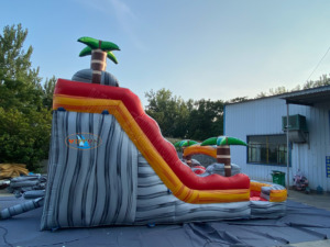 Scivoli gonfiabili commerciali di palma con piscina all'aperto parco divertimenti attrezzature scivolo d'acqua per la <span class=keywords><strong>vendita</strong></span> - Product Image 3