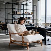 Fauteuil de salon minimaliste pliable en bois, compressé sous vide, avec dossier solide, pour la maison