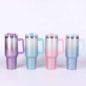 Taza de vacío de acero inoxidable 304 de doble capa con capacidad de 40oz, nueva pintura de diamante, viaje de acero inoxidable 304 - Product Image 1