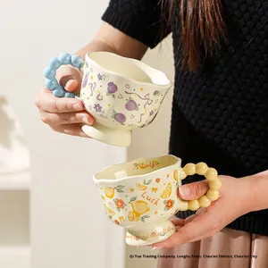 Tazza in ceramica moderna con Design a base di frutta per ragazze carina caffè e tazza per la colazione per feste e matrimoni Souvenir - Product Image 3