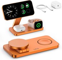 Station de charge sans fil magnétique pliable 3 en 1, chargeur rapide pour iPhone 12 à 17, Apple Watch et AirPods