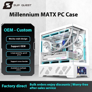 Boîtier d'ordinateur de bureau ATX Full Tower Millennium en gros, compatible MATX, avec écran secondaire, vue sur la mer, refroidissement par eau, pour cybercafé, en stock - Product Image 2