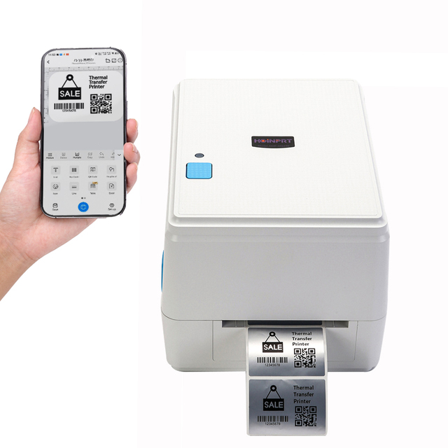 For Hoin 4 Inch 300dpi Direct Thermal Transfer Label Printer HQ490 Pro USB/Bluetooth Interface Sticker Barcode Printing Stock