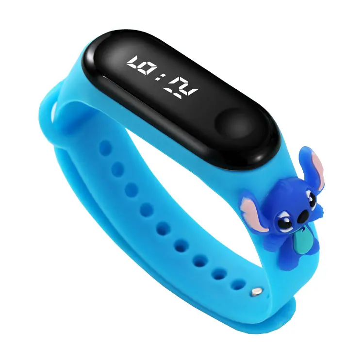 Wholesale Stitch cartoon kids electronic watch children's gifts digital LED night light watch