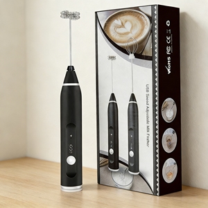 <span class=keywords><strong>Mousseur</strong></span> à <span class=keywords><strong>lait</strong></span> électrique pour la maison, facile à ranger, avec fouet, alimentation par batterie et USB, 3 vitesses, multifonction - Product Image 1