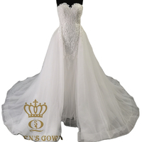 Robe de mariée QUEENS GOWN, moderne, élégante, coupe A, sans manches, luxueuse, col en V