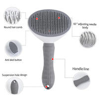 Brosse de toilettage de luxe pour chat, peigne démêlant à picots en acier inoxydable, massage et élimination des poils en un clic, nettoyage des poils lâches