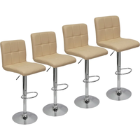 Tabourets de bar pivotants modernes et personnalisés en cuir PU épais et rembourré, hauteur réglable, avec structure métallique pour bar à domicile