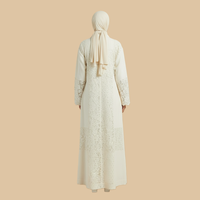 Abaya en dentelle polyester grande taille, nouvelle collection 2026, vente en gros, ouverture frontale, luxe Dubaï, mode modeste personnalisée, décontractée pour femmes musulmanes