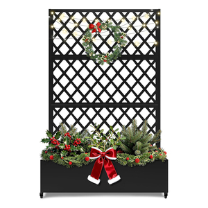 <span class=keywords><strong>Jardinière</strong></span> surélevée avec roues, <span class=keywords><strong>jardinière</strong></span> en métal avec treillis, bac à plantes avec écran d'intimité <span class=keywords><strong>pour</strong></span> plantes grimpantes, fleurs, légumes - Product Image 1