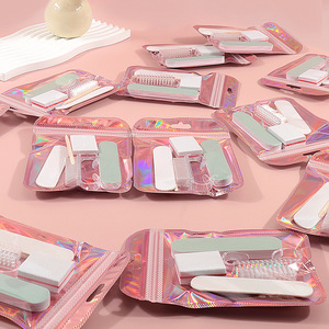 Kit d'outils de manucure 5 en 1 : mini-limes à ongles 100/180, brosse à ongles, repousse-cuticules, bloc polissoir - Product Image 5