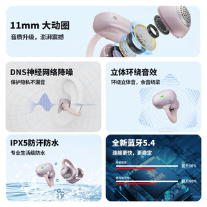 Bsinfen Open Ear Wireless Earbuds <b>Bluetooth</b> 5.4 IpX5 Waterproof Sports Earphones With Noise Reduction - Product Image 2