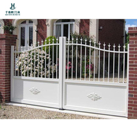 Portes doubles en fer forgé sur mesure, anti-effraction, pour l'aménagement paysager de villas, jardins et cours d'entrée, style Mid-Century Modern, fabriquées en Chine