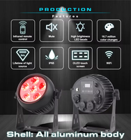 Projecteur de scène LED RGBWAUV 6-en-1 120W sans fil DMX sur batterie IP65 pour DJ et soirées