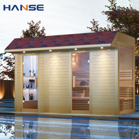 Sauna extérieur moderne en bois durable toutes saisons avec système de chauffage rapide à commande numérique – Cabine de bien-être haut de gamme pour jardin