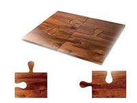 Planches à découper épissables en forme de puzzle de qualité supérieure plateau de service de fête à la maison avec porte-gobelet et poignée