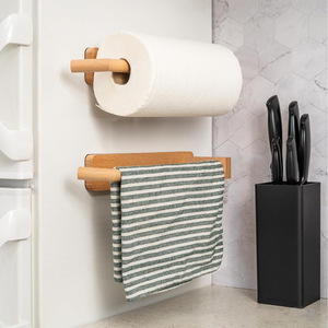 Wood Rhythm Wooden <b>Paper</b> Towel Holder Wall Mounted L Shape <b>Kitchen</b> Roll Storage Rack - Product Image 4
