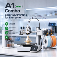 Imprimante 3D FDM A1 Mini Combo version UE/Royaume-Uni, système AMS Lite, surveillance en temps réel, prise en charge des filaments PLA, PETG, TPU