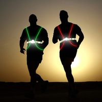 Gilet de course réfléchissant à LED avec lumière frontale, ceinture élastique réglable haute visibilité, gilet de sécurité à LED d'avertissement