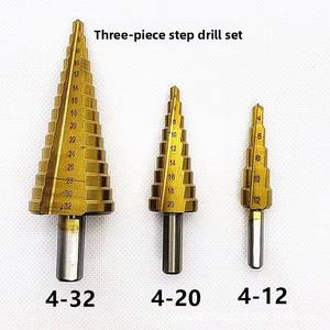 4-12/4-20/4-32mm Triangular Handle Straight groove <b>Step</b> <b>Drill</b> 3/6/8mm Saw <b>Drill</b> Drilling Tool Pulling groove DIY Set - Product Image 5