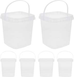 Seau en plastique vide sans BPA de 300 ml/500 ml/1 l/2 l/3 l/5 l avec couvercle, bocaux hermétiques en PP, récipient transparent avec couvercle pour le stockage en vrac des aliments - Product Image 1