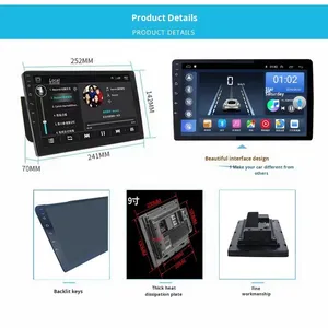 Hệ thống định vị xe tải 9inch/10inch màn hình Android lớn 24V trong xe Wifi bốn chiều giám sát điều khiển trung tâm âm thanh nổi - Product Image 5