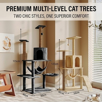 Arbre à chat intégré avec lit, griffoir et plateforme de saut – Matériau en sisal durable et sûr, design compact pour usage domestique, style moderne