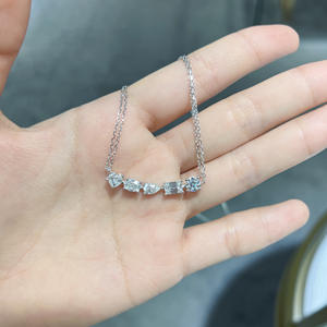 Collier pendentif en moissanite, bijoux minimalistes en argent pur, simples et de haute qualité, tendance - Product Image 5