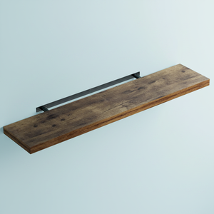 Étagère flottante en bois rustique pour petits espaces, style farmhouse, avec support métallique, possibilité de personnalisation - Product Image 1