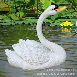 Swan Relief Fiberglass Outdoor Floating Animal Sculpture <b>Garden</b> <b>Pool</b> Decoration Handmade 1PC - Product Image 3