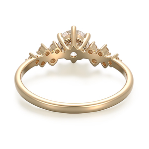 Provence Women's 18k yellow Gold Diamond Engagement Ring Round Brilliant Cut lab grown Diamonds ring Classic Style Jewelry ring - Product Image 2