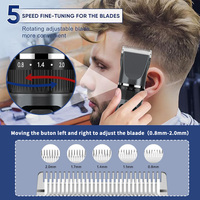Tondeuse à cheveux rechargeable pour hommes, lame en céramique réglable, sans fil, électrique