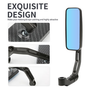 Rétroviseur convexe en alliage d'aluminium avec verre bleu pour moto électrique, rétroviseur carré incurvé imprimé serpent réaménagé - Product Image 4